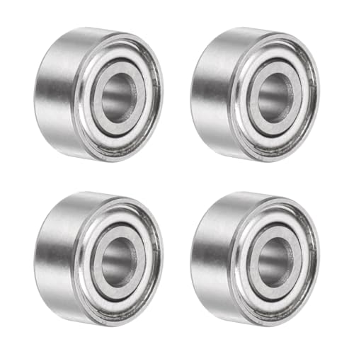 uxcell 4Pcs SMR93ZZ Deep Groove Ball Bearings, 3x9x4mm 440C Stainless Steel Double Shielded Bearings, ABEC 5 - size: 3x9x4mm