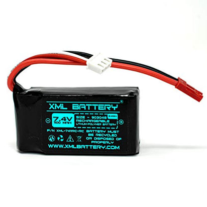 (2 Pack 7.4v 1100mAh Li-po A949 A959 RC Car Battery JST Red Connector A969 A979 K929 Wltoys 1/18 - color: A949 A959 A969 RC Car XML-7411RC-RC, size: 2 Pack