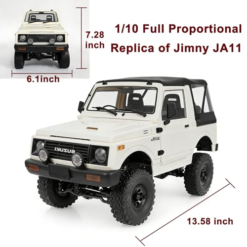 YUCT WPL C74-1 Suzuki Jimny RC Crawler | 1/10 Scale 4WD Off Road RC Truck, 2.4GHz RTR Remote Control with Metal Drive Shaft & 2 Batteries for Adults