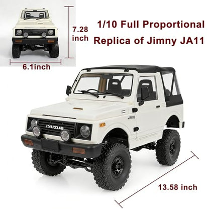 YUCT WPL C74-1 Suzuki Jimny RC Crawler | 1/10 Scale 4WD Off Road RC Truck, 2.4GHz RTR Remote Control with Metal Drive Shaft & 2 Batteries for Adults
