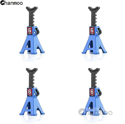 1/24 RC Toy Jack Stands 1/18 Simulation 6 Ton Metal Adjustable Mini Jacks Stand for 1:18 1:24 Scale Crawler Car Axial SCX24 Kyosho Tamiya HSP FCX24 TRX4M SCX24 AX24 Ford Bronco (Blue, 2 PCS) - color: Blue