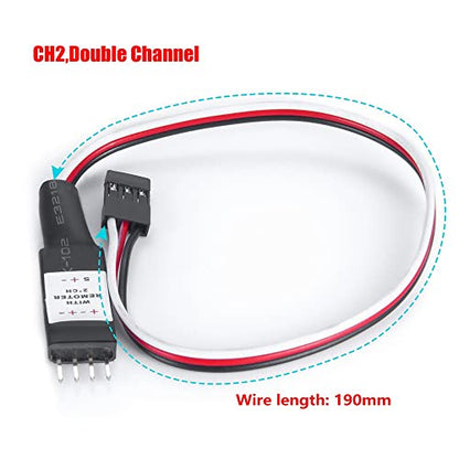 1/24 RC Car Light Control Receiver CH2 Electronic Switch System On/Off for 1:24th Axial SCX24 RC Crawler Car Upgrade Parts (Double Channel) - size: Double Channel