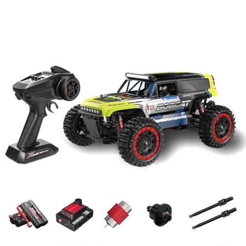 1/16 S912 RC Rock Crawlers, 2.4G 4WD Brushless Full-Proportional 36KM/h High-Speed Off-Road RC Rock Trucks, All Terrain Climbing Car for Adult (Two Batteries) - style: Green S912