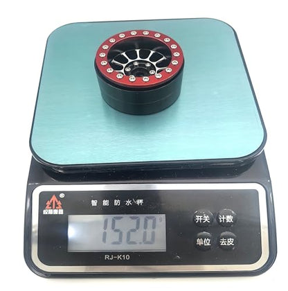 1.9 Beadlock Wheels Rims -152g Super Heavy Duty Deep Dish 32mm Wide for RC 1/10 Crawler TRX4 SCX10 Gen8 Upgrades SCX10 Remote Control Car Upgrades Accessories (Silver & Red) - color: Silver & Red