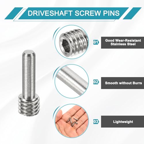 MECCANIXITY 5 Pack Driveshaft Screw Pins, M4x12x3.5mm Universal Stainless Steel Drive Shaft Screw Pins, RC Car Repair Parts for Electric Car/Truck Replacement - size: M4x12x3.5mm