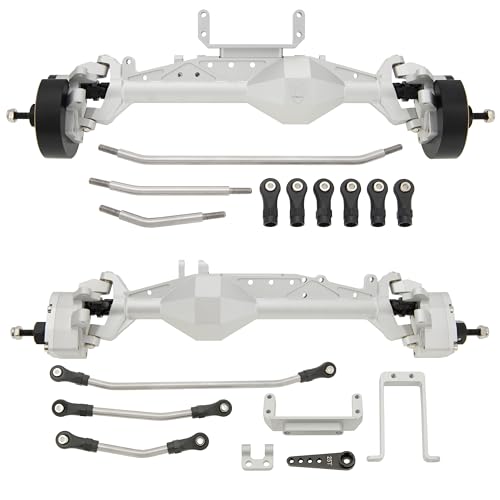 MEUS RACING Capra 1.9 Portal Axles Kit with Isokinetic 3-Section CVDs and Ackerman Steering Structure for Axial Capra 1.9 4X4 and DIY SCX10 SCX10 II Upgrades Parts (Silver - 4WS) - color: 4ws-silver
