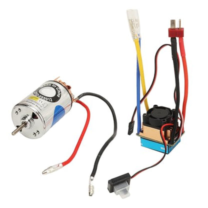 plplaaoo RC 550 Brushed Motor ESC Kit Low Noise High Power Stable 60A Electric Speed Controller with T Male Plug for Hsp Hpi RC Crawler Stainless Steel Copper Plastic (23T)