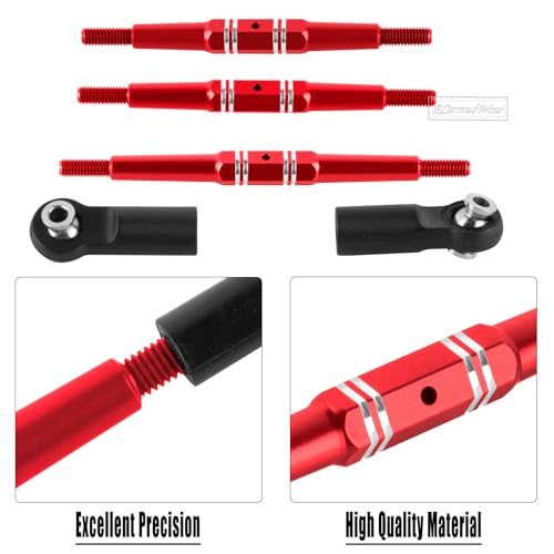 RC Turnbuckles Tie Rods Linkage Set Upgrades Part for 1/10 Kraton 4x4 4S V2,Outcast 4x4 4S V2,Alloy Aluminium Turnbuckles Camber Links Steering Linkage Rod,Red - color: Red(1set)