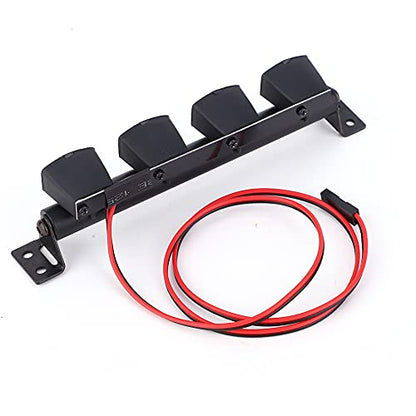 4pcs LED Roof Light Bar for /10 RC Crawler SCX10 TRX4 Defender, Universal Fit Plastic Model Car Accessory, Exquisite Design Service Life Strip Lighting Hobby Grade Kit Fans - size: 4 lights