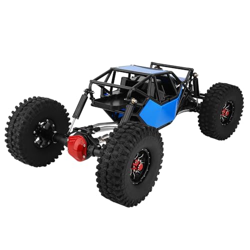 Metal DIY 330mm Wheelbase Rock Buggy Frame Chassis Crawler with SCX10 Straight Axles Nylon Tube Roll Cage for 1/10 RC Crawler Axial SCX10 Upgrades (Blue) - color: Blue