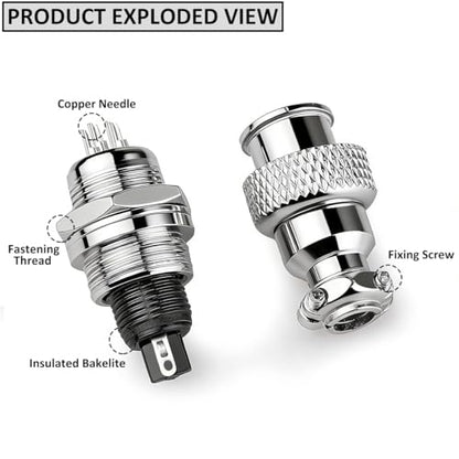Clyxgs 4-Core Aviation Plug Connector Male Female 12mm Panel Mount Metal Wire Adapter Waterproof Cap 10PCS - style: GX12-4-10