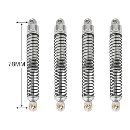 78mm Aluminum Long Threaded Shocks Absorbers Oil Damper for 1/18 RC Crawler TRX4M TRX-4M KUpgrade Parts (Silver) - color: 78mm-silver