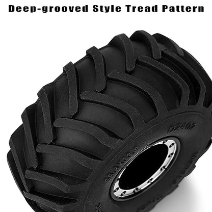 GLOBACT RC Monster Truck Wheel Tires 68 * 33mm for 1/24 SCX24 FCX24, Black - color: Black