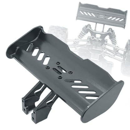 RC Tail Wing Aluminum Rear Spoiler Sturdy 1:14 1:12 Modification Tail Wing Bracket For 144001 124019 144016 4001R, Black - color: Black