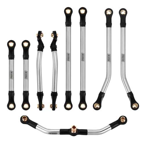 INJORA Stainless Steel Steering Link & 41g High Clearance Chassis Links Set for 1/18 RC Crawler TRX4M High Trail K10 F150, 6g