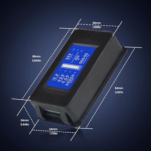 DC Multifunction Battery Monitor Meter with Shunt,0-200V,0-300A, LCD Display Digital Current Multimeter Voltmeter Ammeter for Cars RV Solar,Widely Applied to 12V/24V/48V RV/Car Battery… - size: DC 300A Battery Meter