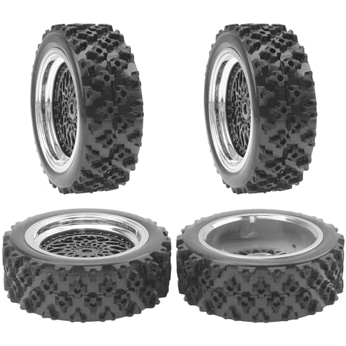 ShareGoo RC 1/10 On Road Tires & Wheel 12mm Hex Plastics Rims Compatible with Tamiya TT01 TT02 Kyosho Sakura D3 Traxxas 4Tec 2.0 1/10 RC On Road Racing & Touring Car (OD 72mm) - color: Od 72mm