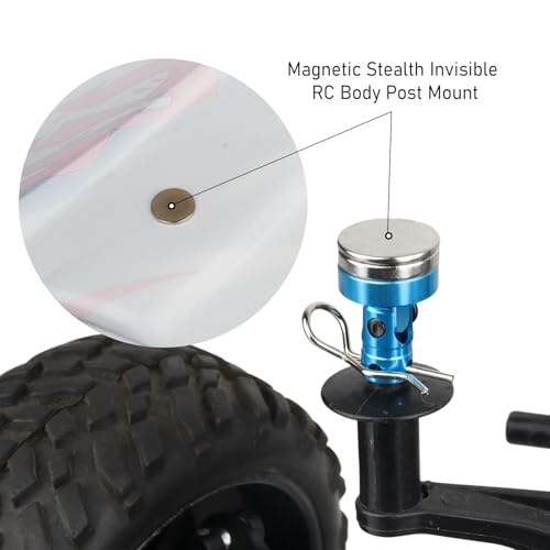Hobbypark Alloy Magnetic Stealth Invisible Body Post Mount Shell for Drift RC Touring Car (Pack of 4)