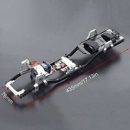 313mm Wheelbase Metal Chassis Frame with Prefixal 2 Speed Transmission Gearbox for 1/10 RC Crawler Car Axial SCX10
