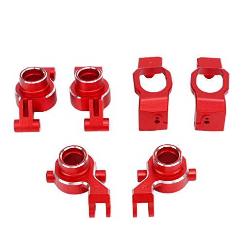 RC Rear Axle Seats, Durable Minimizes Backlash Friction Aluminum Alloy C Hub Set for 1/10 Scale RC Trucks Off-Road Racing Hobbyists - color: Red
