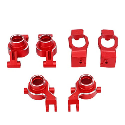 RC Rear Axle Seats, Durable Minimizes Backlash Friction Aluminum Alloy C Hub Set for 1/10 Scale RC Trucks Off-Road Racing Hobbyists - color: Red