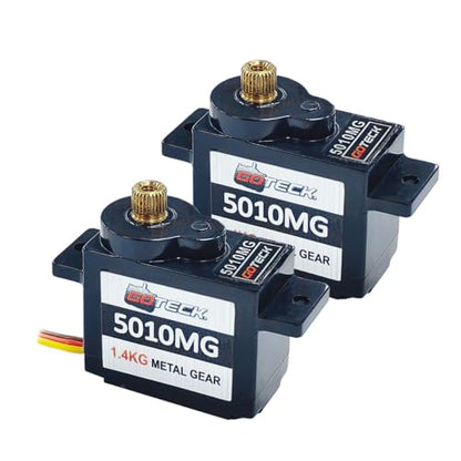GOTECK 2PCS 5g Mini Servo, Micro Full Metal Gear Digital Servo,for RC Car Model Boat Fixed-Wing Helicopter Airplane Robot Toy - color: Gs5010mg