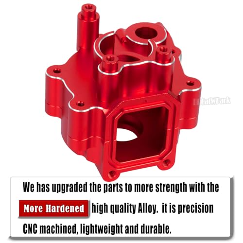 RC Center Gearbox & Front or Rear Transmission Case Upgrades Part for 1/5 Kraton 8S BLX Outcast 8S BLX,Aluminum Alloy Front or Rear Gearbox & Center Transmission Gearbox Hops Up,Red - color: Red - (Gearbox)