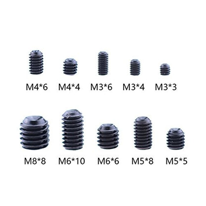Hilitchi 260pcs M3/4/5/6/8 Allen Head Socket Hex Grub Screw Set Assortment Kit with Plastic Box 12.9 Class Black Alloy Steel - color: Black - Metric - 260pcs