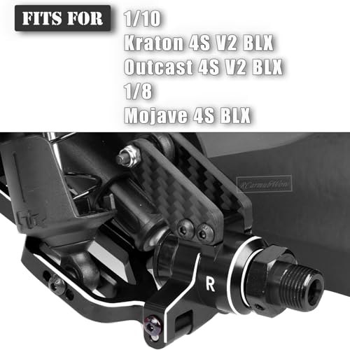 RC Alloy Aluminium Front Steering Blocks & Caster Blocks & Rear Stub Axle Carriers Upgrades Part for 1/10 Kraton 4S BLX,Outcast 4S BLX,1/8 Mojave 4S BLX,Black - color: Black(1set)