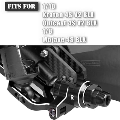 RC Alloy Aluminium Front Steering Blocks & Caster Blocks & Rear Stub Axle Carriers Upgrades Part for 1/10 Kraton 4S BLX,Outcast 4S BLX,1/8 Mojave 4S BLX,Black - color: Black(1set)