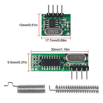 5pcs 433mhz Wireless RF Transmitter and Receiver with Antenna Ask Remote Control Module DIY Kit for Arduino