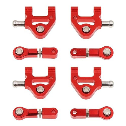 Aluminum Alloy Steering Knuckles Kit A-Arms Suspension Arm Rear Link Rod Shocks & Dogbones(CVD) Upgrade Parts Compatible with WLtoys K969 K979 K989 K999 P929 P939 284131 1/28 RC Car(Red) - color: Red
