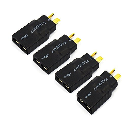 FLY RC Lipo Battery Wireless Adapter Compatible with T Plug Battery to Slash Revo Rc Esc Charger (4pcs/Lots) - style: T Male to TR Female