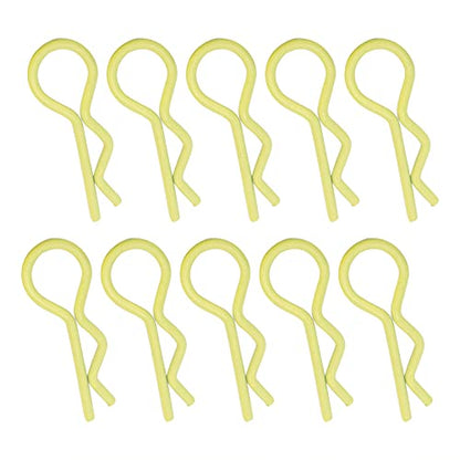 Qiilu Durable RC Body Clips for 1/5 1/6 /8 /10 RC Car - 10Pcs Metal Shell Clip Pins, Teardropshaped Pull Tabs (Yellow) - color: Yellow