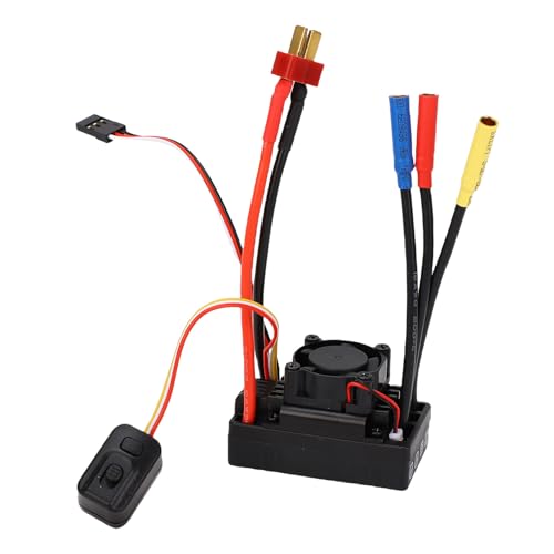 60A Brushless ESC with Fan, Water Dust Proof, 1:10 RC Short Course Truck Buggy ESC for All Weather Racing