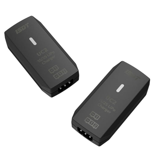 ISDT UC2 Mini 1S/2S LiPo Charger, USB Type-C 5V 2A Input, 0.8A Balanced Pocket Charger with XH 2.54 Interface