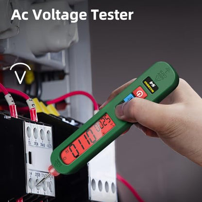 AC Rechargeable Voltage Tester Pen 12-300V Large Screen Single Pole Electrical Leak Tester with Audible and Visual Alarm Live Wire Phase Detector with Flashlight