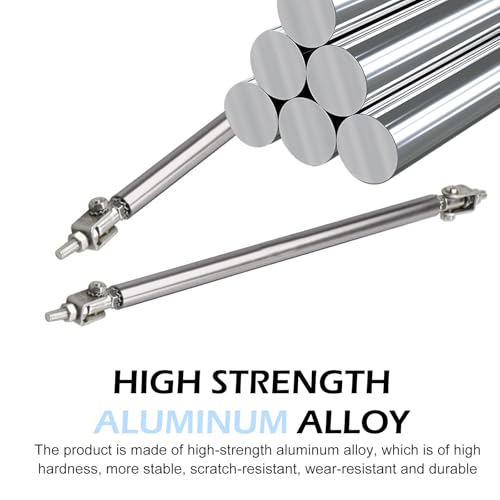 2 PCS Car Bumper Splitter Strut Rods, Adjustable 7.87" - 9.84" Automotive Splitter Strut Rods, Aluminum Alloy Bumper Lip Reinforcement Accessories, Universal for Most Cars (Silver) - color: Silver