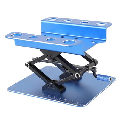 RC Car Work Stand, Rotating and Stable Repair Platform, Height Adjustable for RC Car 1:8 and 1:10 (Blue) - color: Blue