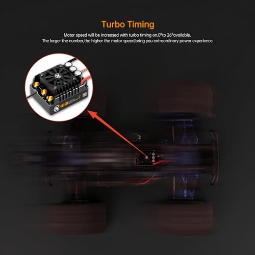 XC E8 Sensored Brushless ESC for 1/8 RC Car,3-6S 160A | Bluetooth APP Programming,6.0V/7.4V/8.4V BEC,Turbo Timing,Multiple protection,Smart Fan - size: No Connector