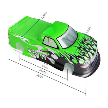 Manrock 1/10 Scale RC Painted Drift Racing Touring Onroad Car Body Shell for Pick Up Truck T-10 Green