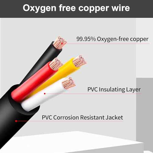 20 Gauge Wire 4 Conductor,20 AWG Electrical Wire Stranded PVC Cord Oxygen-Free Copper Cable,26FT 4 Core Pure Copper Flexible Cable Wire for LED Lamp Lighting Strips Automotive (20AWG-4C, 26FT)… - size: 26FT, style: 20AWG-4C