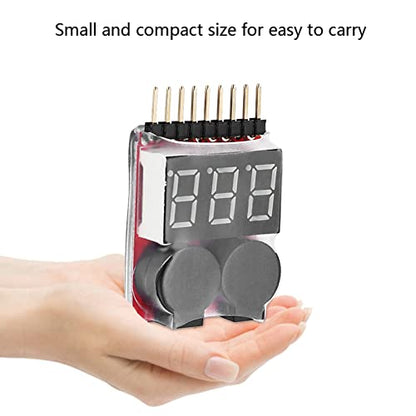 Lipo Battery LED Tester, Long Lasting Low Voltage Alarm Buzzer Checker for RC Enthusiasts