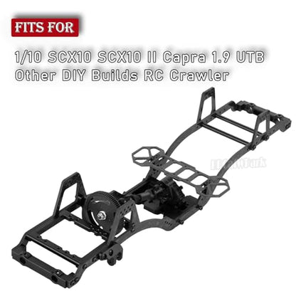 RC Carbon Fiber LCG Chassis Frame Upgrades Part for 1/10 SCX10 SCX10 II Capra 1.9 UTB & Other DIY Builds RC Crawler,Front Mounted Transmission LCG Chassis Kit,Cab Body Mount Brace,Black - color: Black - (Carbon Fiber)