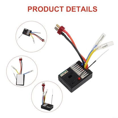3-in-1 Receiver Board for Wltoys 144001 124019 124018 RC Car,ESC Receiving Circuit with 2-Pin LED and 5-Pin Adapter, Black
