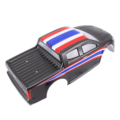 1/10 Scale RC Car Body Cover, Painted Polycarbonate Truck Bodies, Flag Pattern RC Cover for 26cm Wheelbase, Ideal for Cars & Trucks (Black) - color: Black