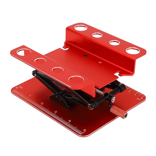 Mtlavishness RC Car Repair Work Stand with Manual Lift Lower Workstation 2.36 Inch to 5.51 Inch Height Adjustment Anti Slip Pad Hand Crank Structure Multi Functional (Black Red) - color: Black Red