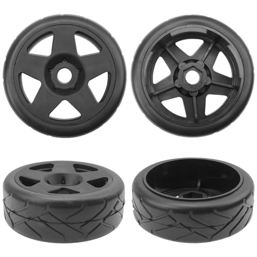 4Pack Vgoohobby 17mm RC Wheels and Tires 104mm 1/8 Off Road Buggy Rubber Street Tires Compatible with Arrma Typhon Talion 6S Redcat Tamiya HPI Losi Kyosho Hobao 1/8 RC Off Road Buggy (5 Spoke) - color: 5 Spoke