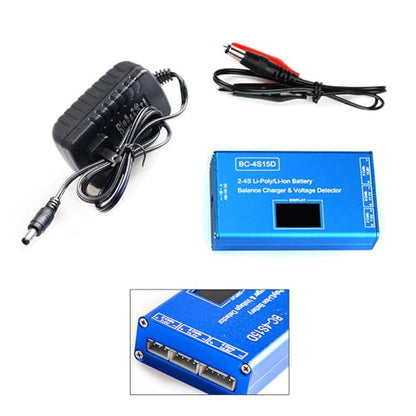 High Performance BC-4S15D RC Balance Charger with LED Display Lithium Battery Charger with Cable and Power Adapter for Remote Control Toys/Aircraft Models/Car Models
