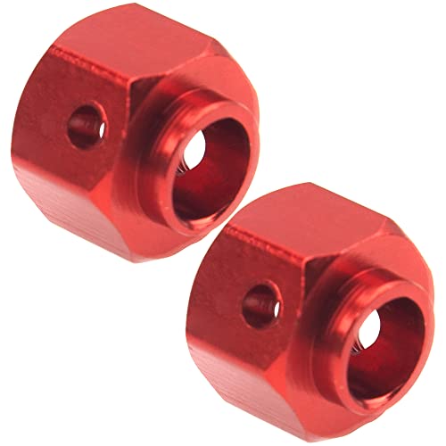 ShareGoo Aluminum RC 12mm Hex Extended Wheel Hex Hub Extension 8mm Offset Spacers Compatible with Traxxas TRX4 TRX6 1/10 RC Crawler (8mm, Red) - color: Red, size: 8mm
